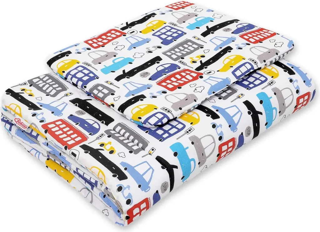 Lit bébé 75x100cm rembourré en coton doux motif voitures NEWBORN