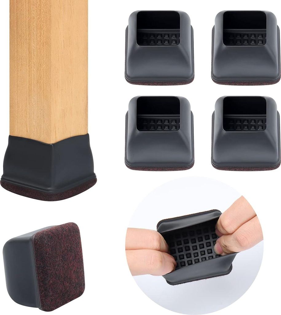 Möbel-Filzgleiter 5 cm rund schwarz - Möbelbeine Stuhlbeine - Vliesstoff - sorgenfreies Bewegen - Fußbodenschutz