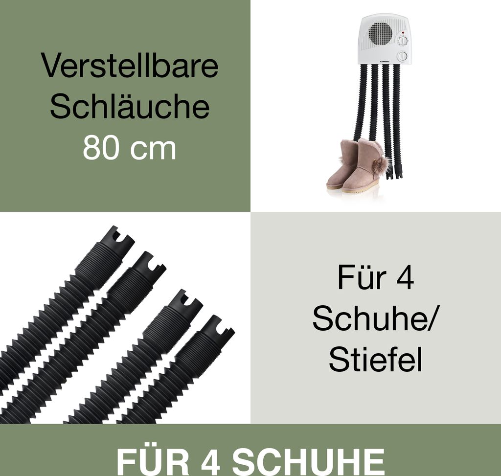 Melissa 16540012 - Schuhtrockner mit vier Schläuchen, 350W, Produktbild 3