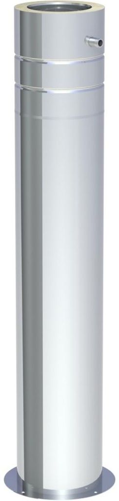 Jeremias DW-FU Teleskopstütze Ø 180mm 250-1190mm mit seitlichem Kondensatablauf und 1/2 Zoll Nippel für doppelwandiges Edelstahl-Abgassystem