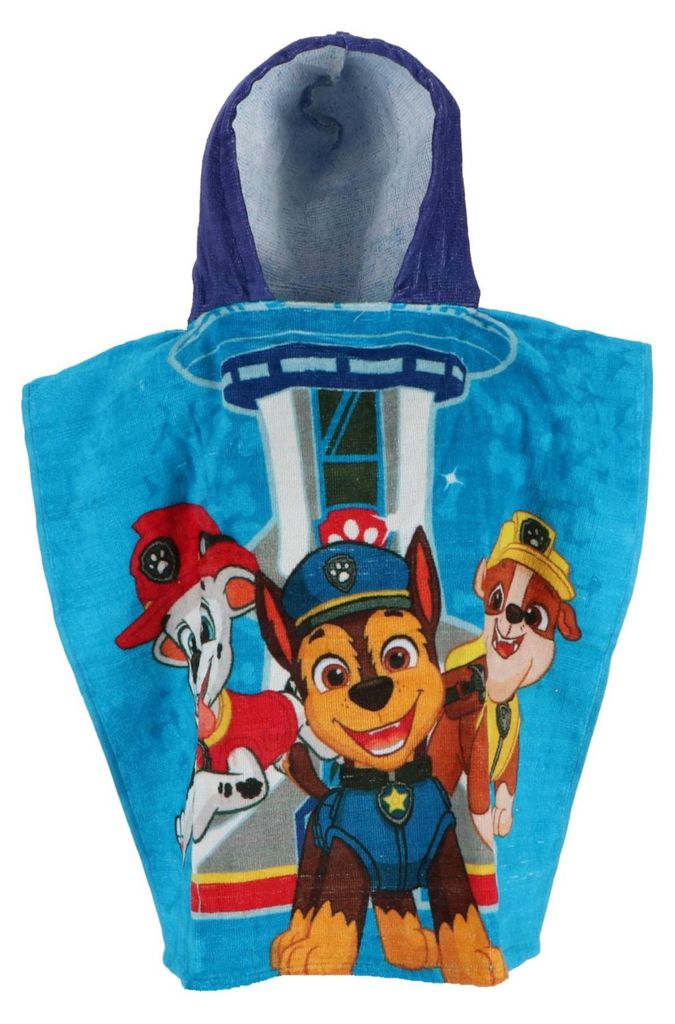 Paw Patrol Kinder Poncho Badetuch mit Kapuze Strandtuch Produktbild 