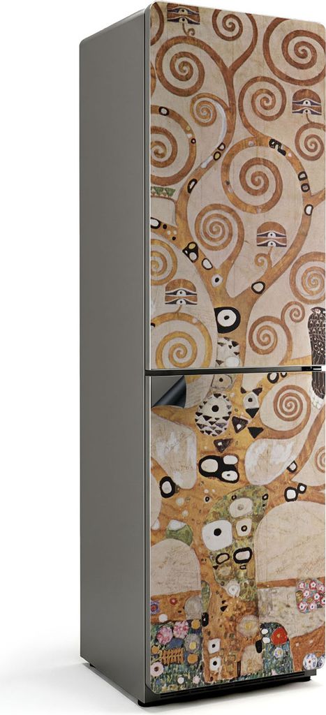 Baum Gustav Klimt – Magnetische Kühlschrank Abdeckung – Dekorfolie magnetisch Küche – Kühlschrank Magnet Deko – selbstklebende Magnettaf...