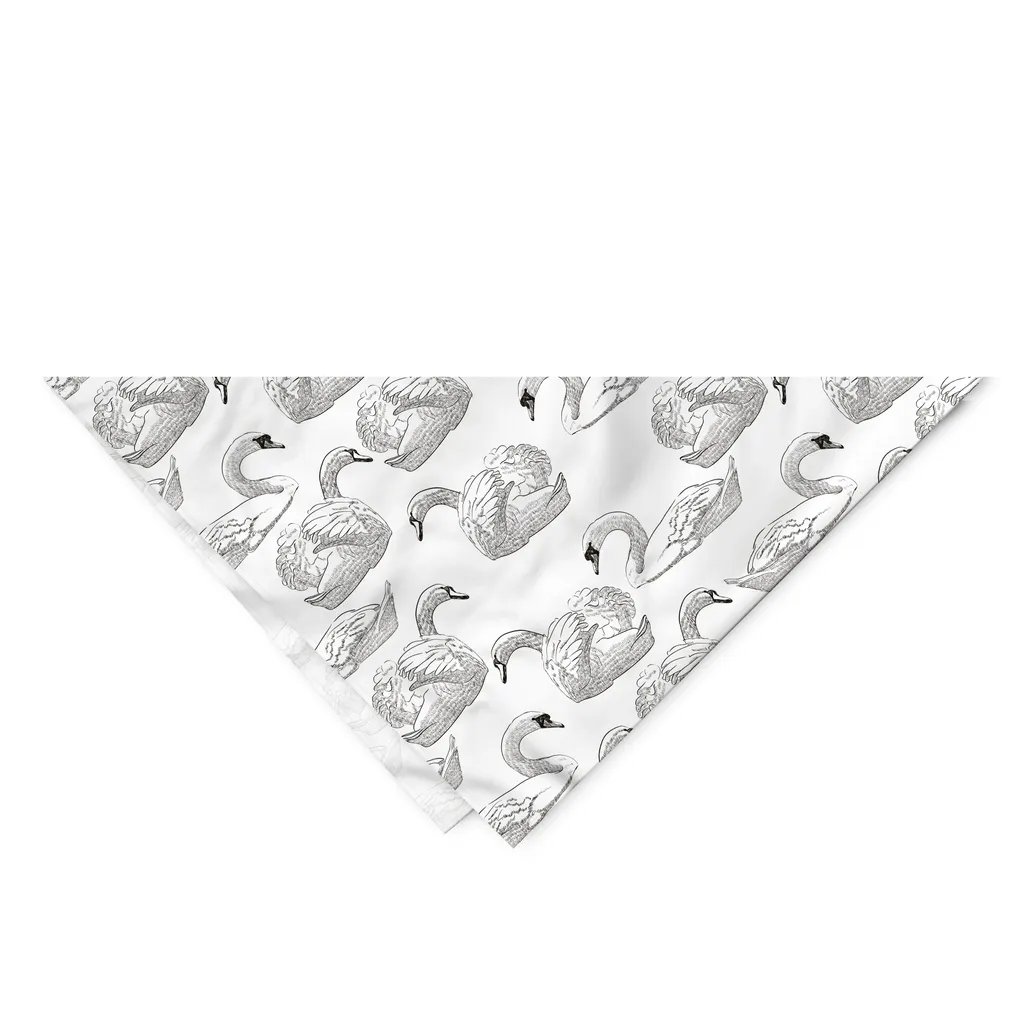 Bandana Morbida per Cani ABAKUHAUS - Motivo Cigno Artistico 55cm - 2