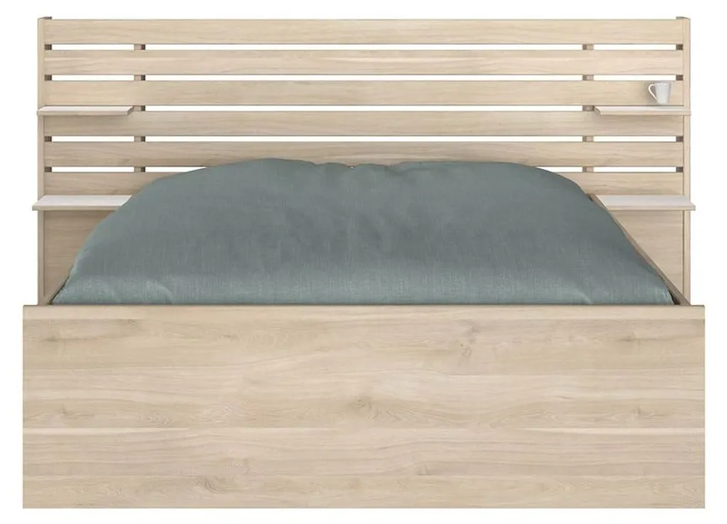 Cadre de lit 140x190 avec tiroirs Escale pour chambre adulte moderne