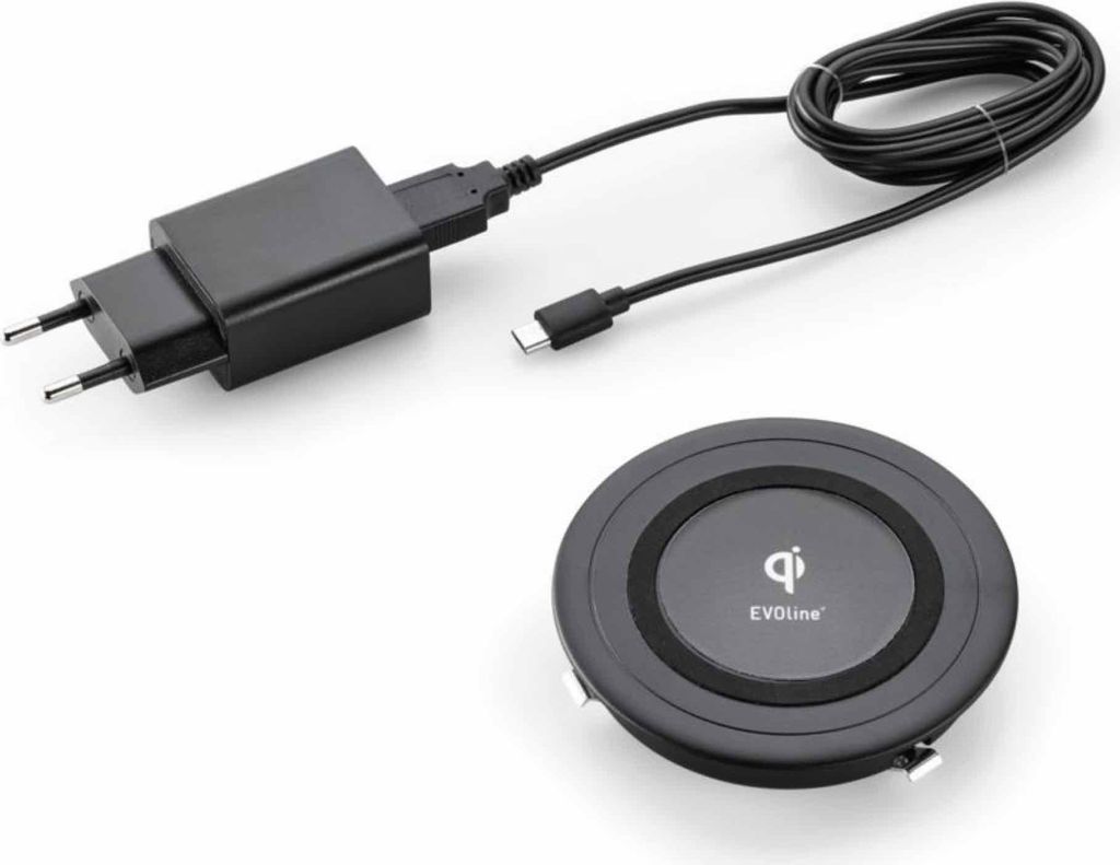 EVOline Qi Wireless Charger schwarz matt / Abdeckung