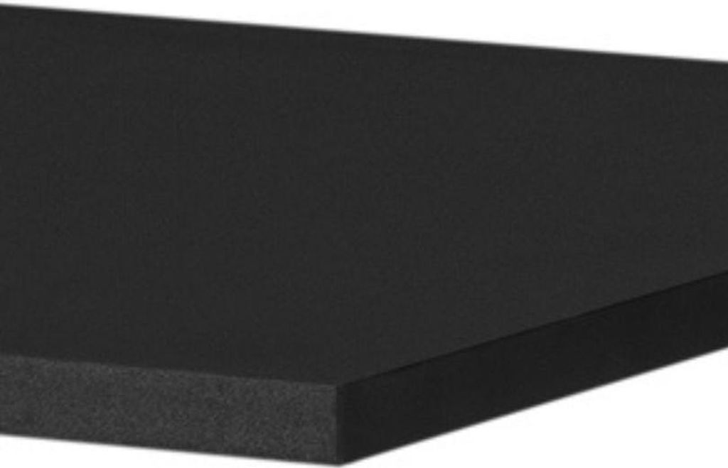 RODAN | Waschtischplatte - 120,6x46x1,6 cm - Schwarz - Hochwertige Laminatplatte - Wasserfest - Für Waschbecken