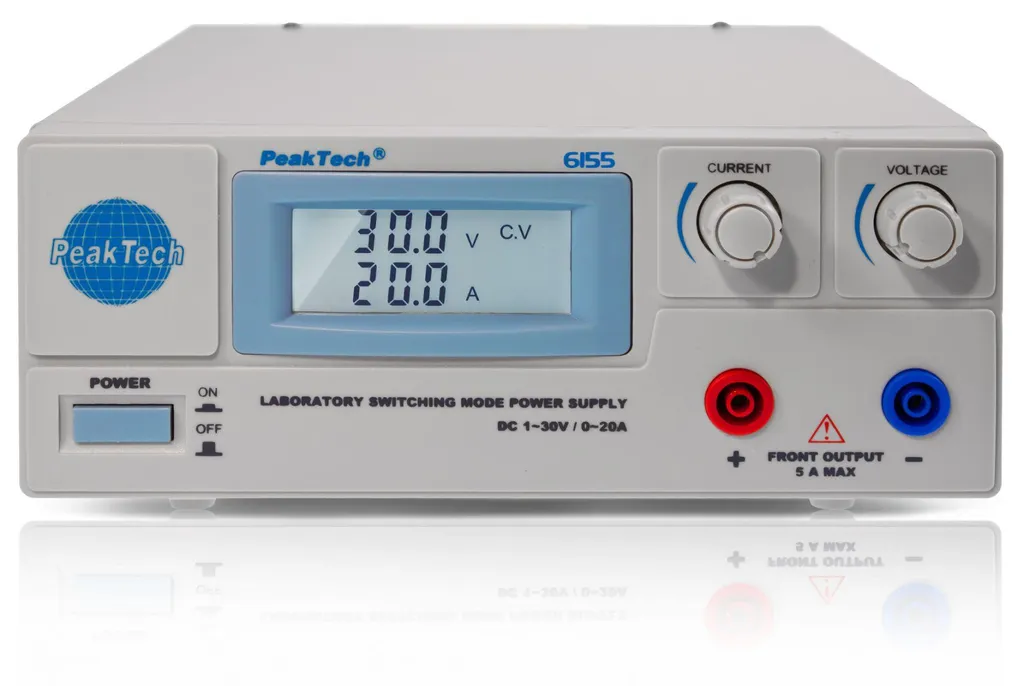 Alimentation de Laboratoire PeakTech 6155 : Tension Stable 30V 20A DC