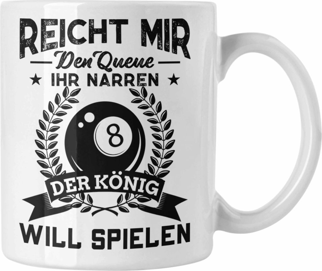 Trendation - Billard Tasse Geschenk Pool Spruch Geschenkidee Vater Opa Billard Profi (Weiß)