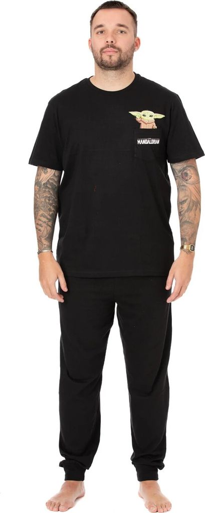 Star Wars: The Mandalorian - Schlafanzug mit langer Hose für Herren NS7007 (S) (Schwarz)