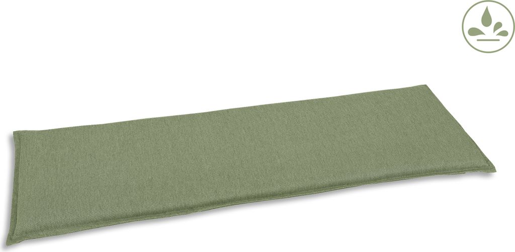 GO-DE Textil, Bankauflage 3-Sitzer, Einzelauflage, Farbe: hellgruen, Maße: 148 cm x 48 cm x 6 cm,
