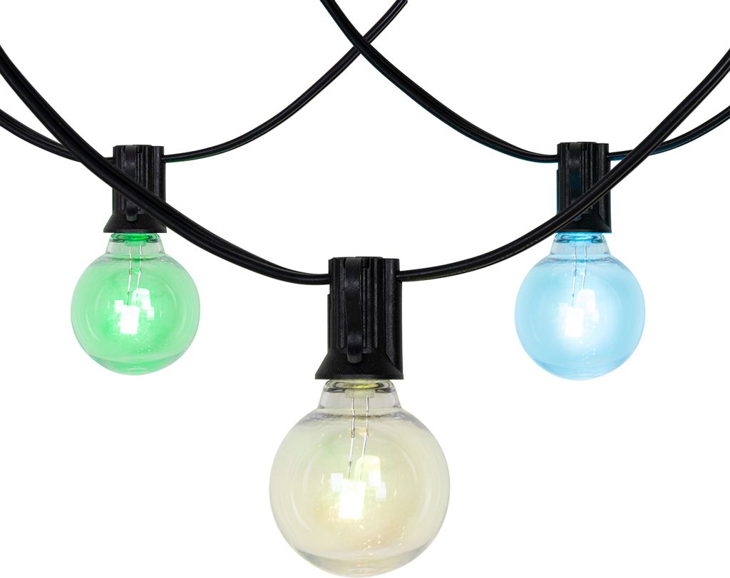 QAZQA - Modern Lichterkette für den Außenbereich 10m inkl. LED 10 Lichter RGBW Solar - Russell I Außenbeleuchtung - Kunststoff Länglich - I LED...