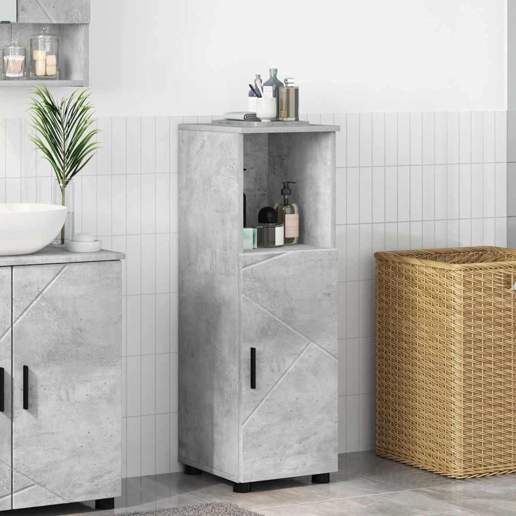 "Schlussverkauf" Badkommode Badezimmschrank, mit Reichlich Stauraum, mit Speicher Beton Grau 30x35x95 cm C9324