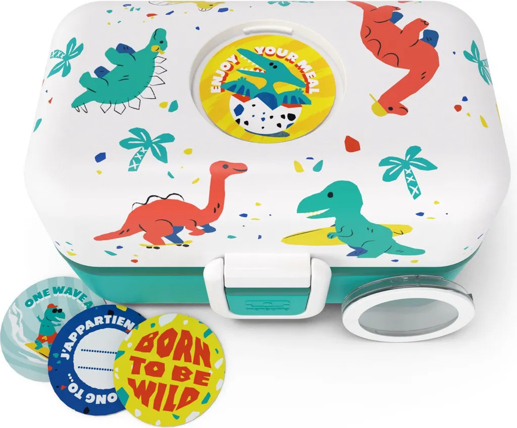 Monbento MB Tresor Dino - Bento Box Bambini 3 Scomparti Senza BPA