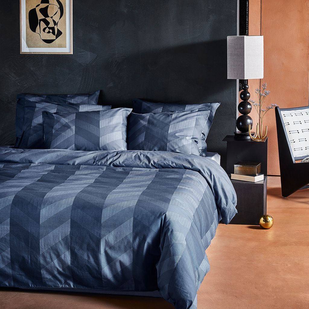 Damai Bio Satin Bettwäsche atomy grafhit-blau 100% Baumwolle, GRÖßENAUSWAHL:135x200 cm + 80x80 cm