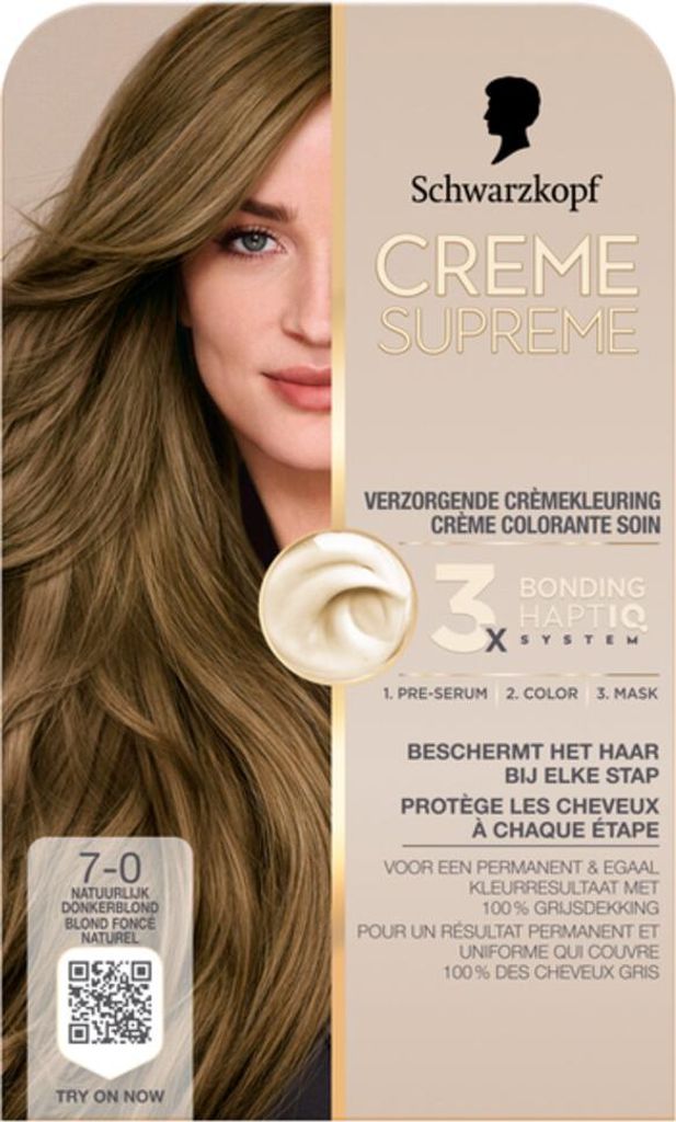 Schwarzkopf - Haarfarbe - Creme Supreme 7-0 - Natur Dunkelblond - 245g - 1 Stück