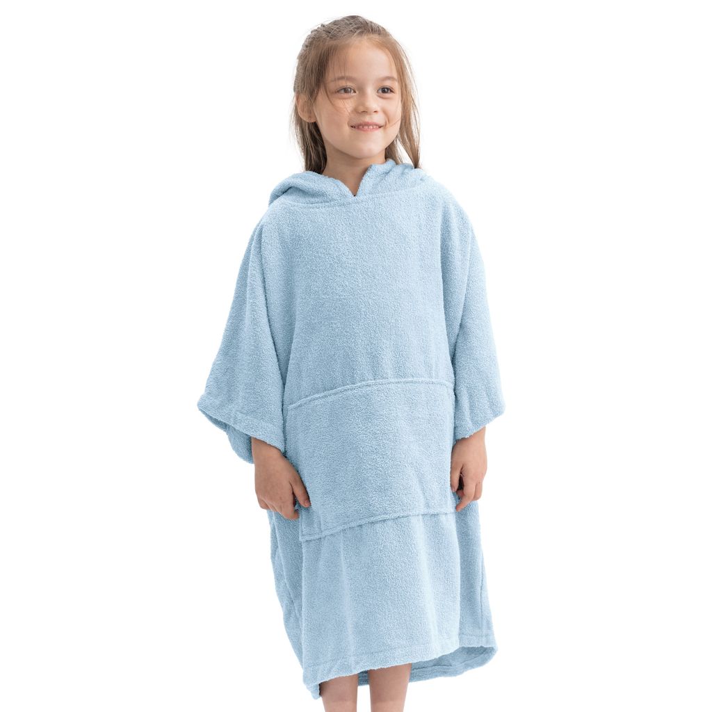 HOMELEVEL Kinder Badeponcho aus 100% Baumwolle - Poncho Handtuch für Strand Schwimmbad - Surfponcho mit Kapuze - Bademantel für Jungen und Mädchen