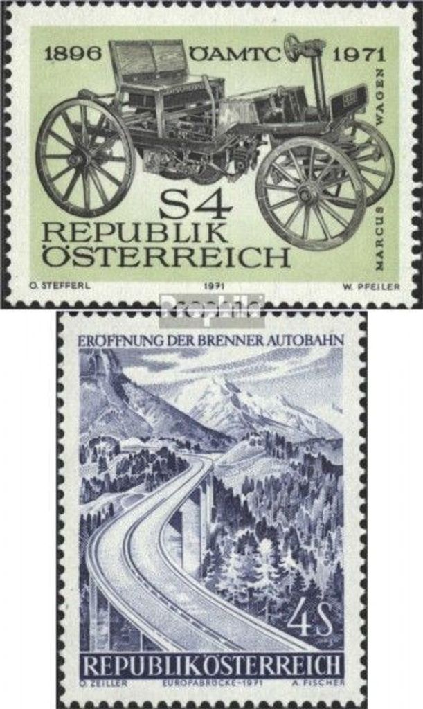 Briefmarken Österreich 1971 Mi 1371,1372 (kompl.Ausg.) postfrisch Sondermarken