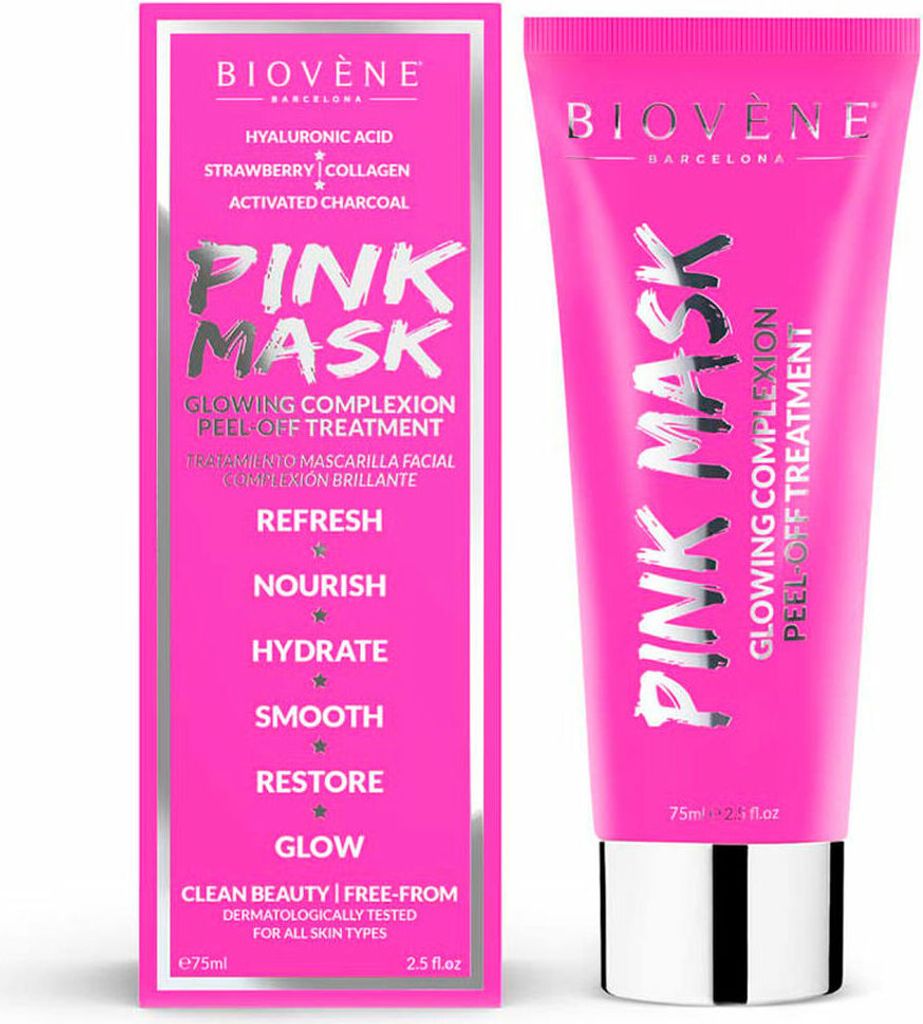 Biovene Pink Mask Glowing Complexion Peel-Off Treatment 75ml