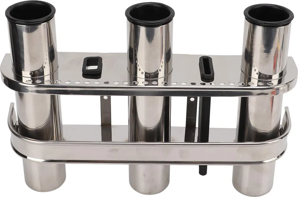 Portacanna Triplo Inox per Avventure in Barca e Camper - Acciaio Marino