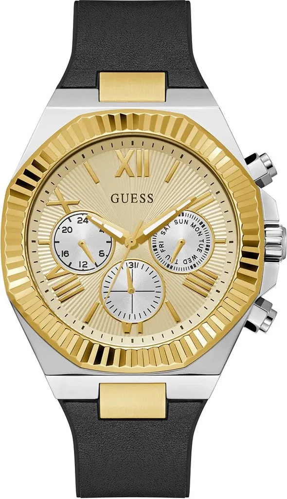 Montre Guess Homme Noire Equity GW0791G1 - Bracelet Acier Design Sport