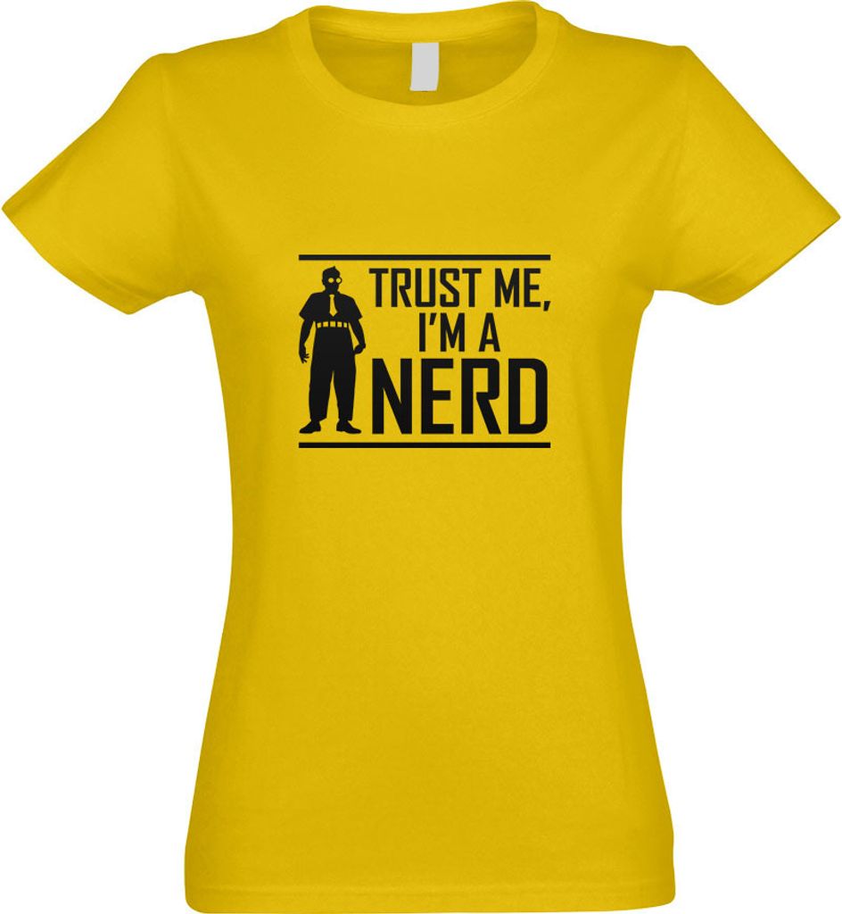 Kiwistar - T-Shirt tailliert - Damen - gelb - Trust me, im a Nerd - Stuff - mit Motiv Bedruckt - Funshirt Design - Sport - Freizeit - Damen - XXL
