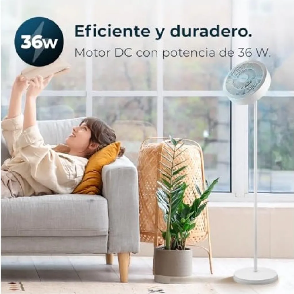 Ventilateur sans bruit moteur DC avec éclairage LED et mode réversible