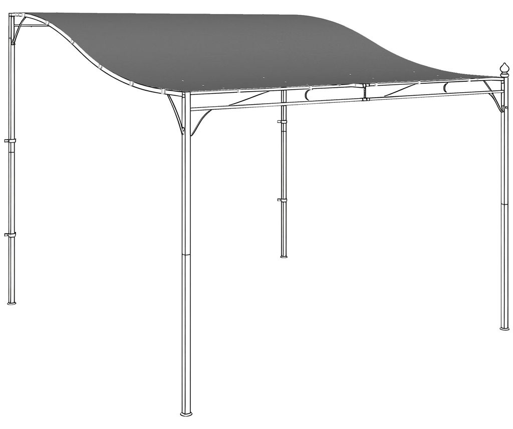 Ersatzdach für Pergola Sonnensegel für Terrassenüberdachung Ersatz-Dachplane für 3 x 3 m Pavillon 298x293 cm Dunkelgrau