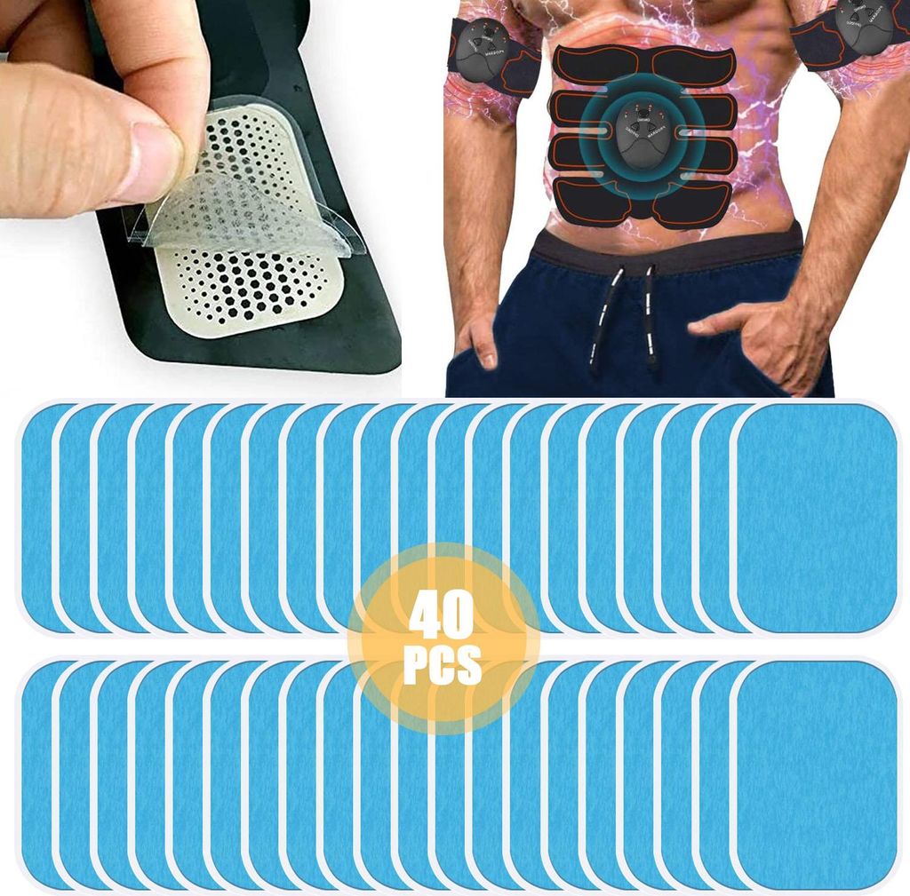 40 Stück ABS-Trainer-Gel-Pads, Ersatz-Gel-Pads, Bauchmuskeltrainer-Pads, Blattstimulator für ABS-Toner, Bauchmuskeltraining, Toning-Gürtel