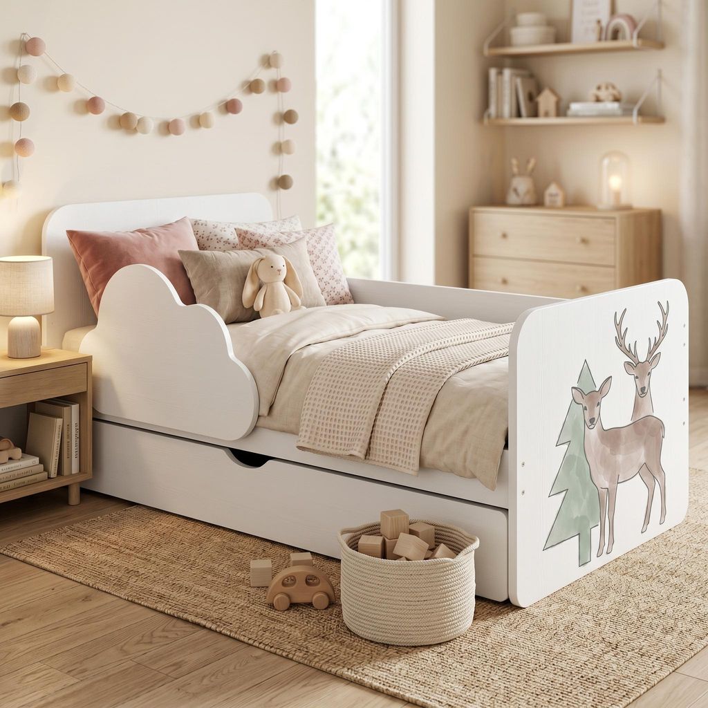 Kinderbett "Wolke" 140x70 cm Weiß | Komplett-Set inkl. Produktbild 