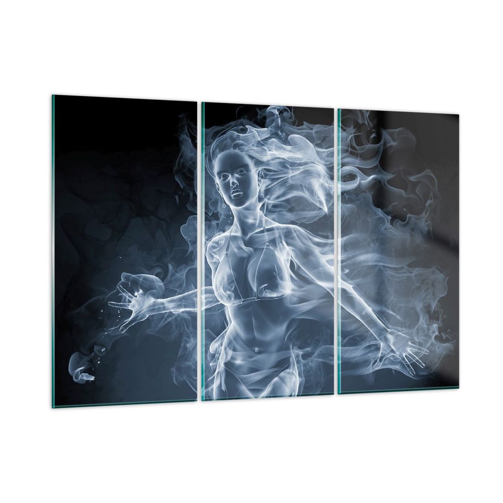 Bilder auf glas - Mädchen rauch nebel kunst - 105x70cm - Glasbilder - Wandbilder - Kunstdruck - zum Aufhängen bereit - Wanddekoration aus Glas - ...