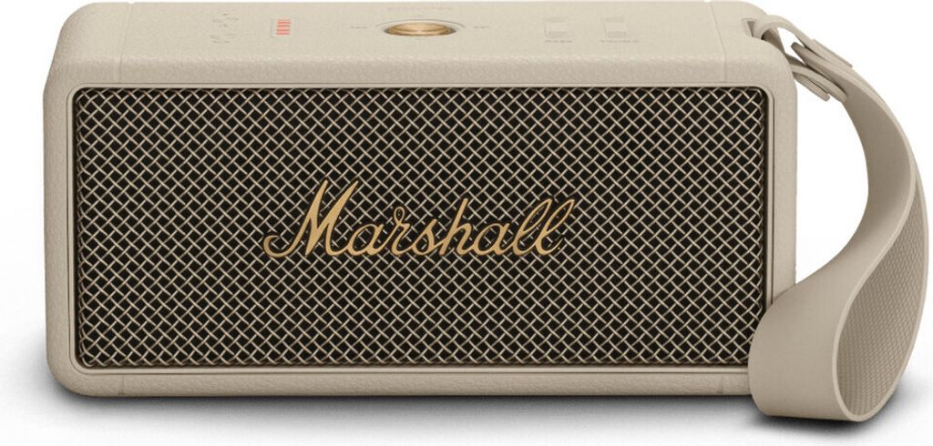 Marshall Middleton kabelloser tragbarer Bluetooth-Lautsprecher, über 20 Stunden tragbare Spielzeit, wasserfest IP67 – Crème