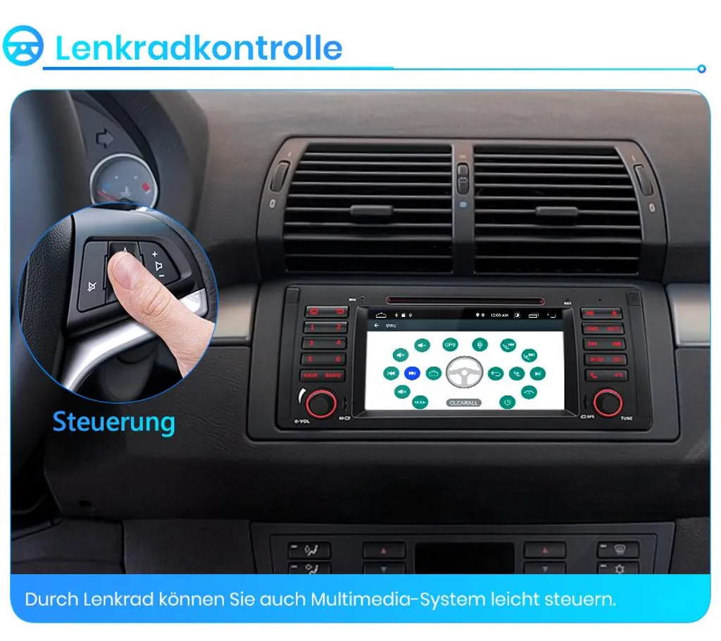 Autoradio Bluetooth Carplay pour BMW E53 E39 Android 13 avec WiFi RDS