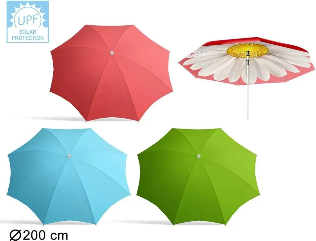 Ombrellone 220cm Solskærm Soft - Ideale per Spiaggia e Campeggio - 3