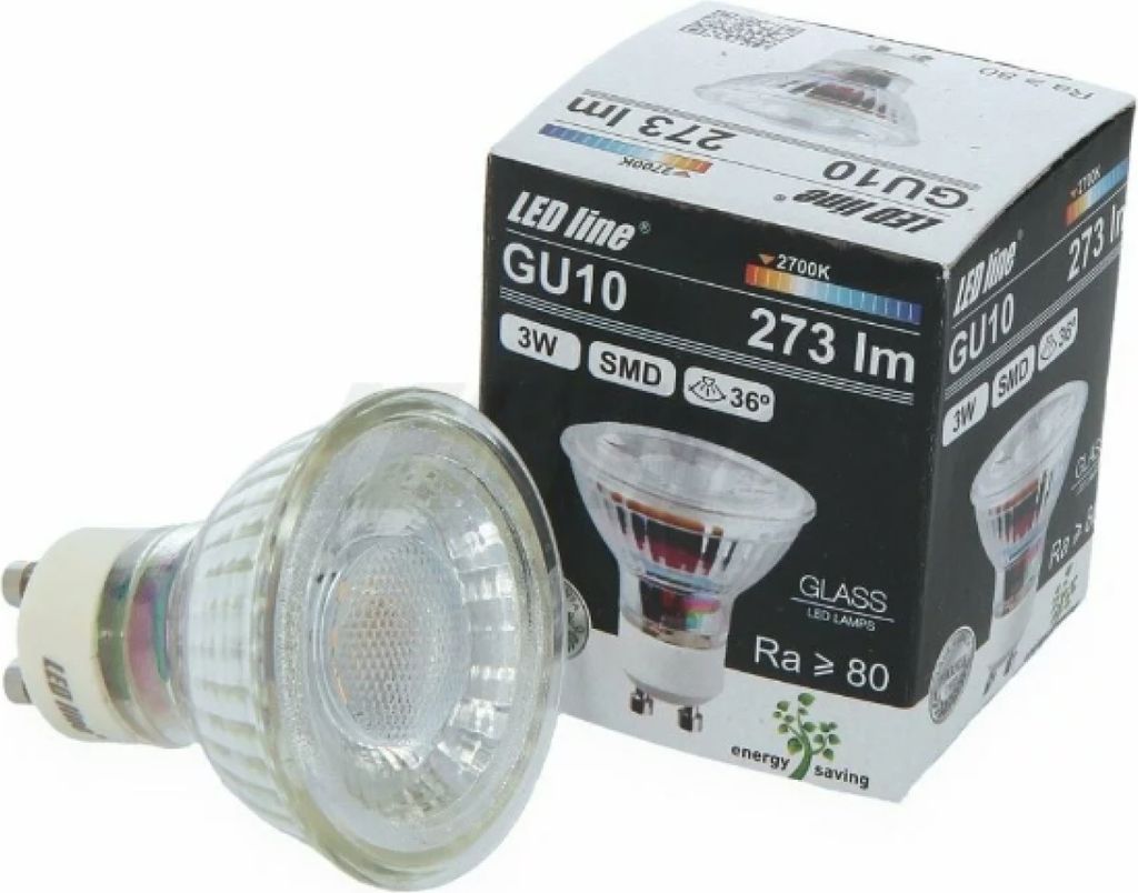 LED GU10 3W = 30W Reflektor 273lm 36° Glas 220-260V Produktbild 