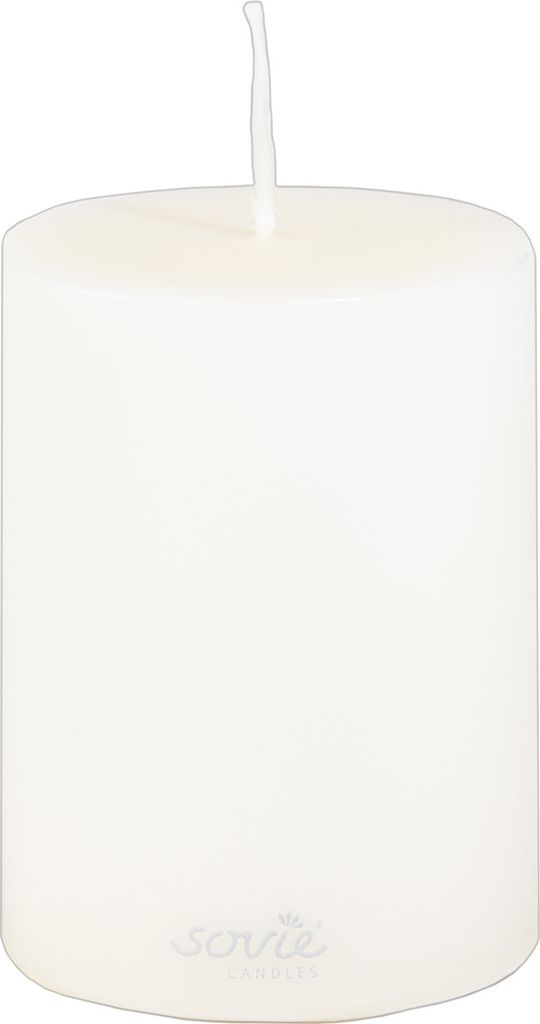 Sovie CANDLES Stumpenkerze in Creme Ø 70 mm x H 100 mm, Brenndauer ca. 52 Std. - 12 Stück