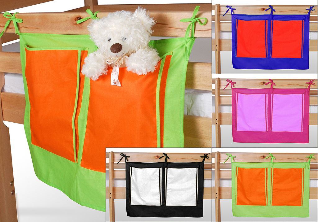 Stofftasche Seitentasche "SCHWARZ-WEISS" für Hochbett Spielbett Etagenbett
