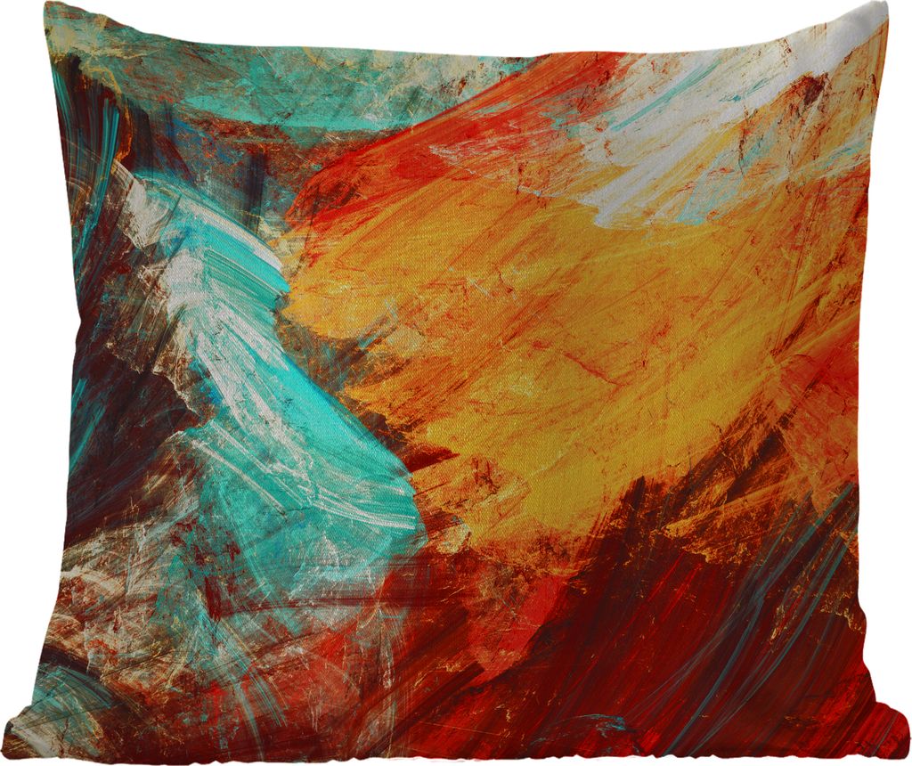 MuchoWow Outdoor Kissen - Gemälde - Abstrakt - Öl - 60x60 cm - Wetterfest - Lounge Kissen - Dekoration - Schlaf Kissen