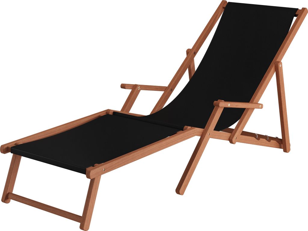Liegestuhl XXL extra schwere Ausführung Sonnenliege Holz Deckchair Massivholz Gartenmöbel V-10-500
