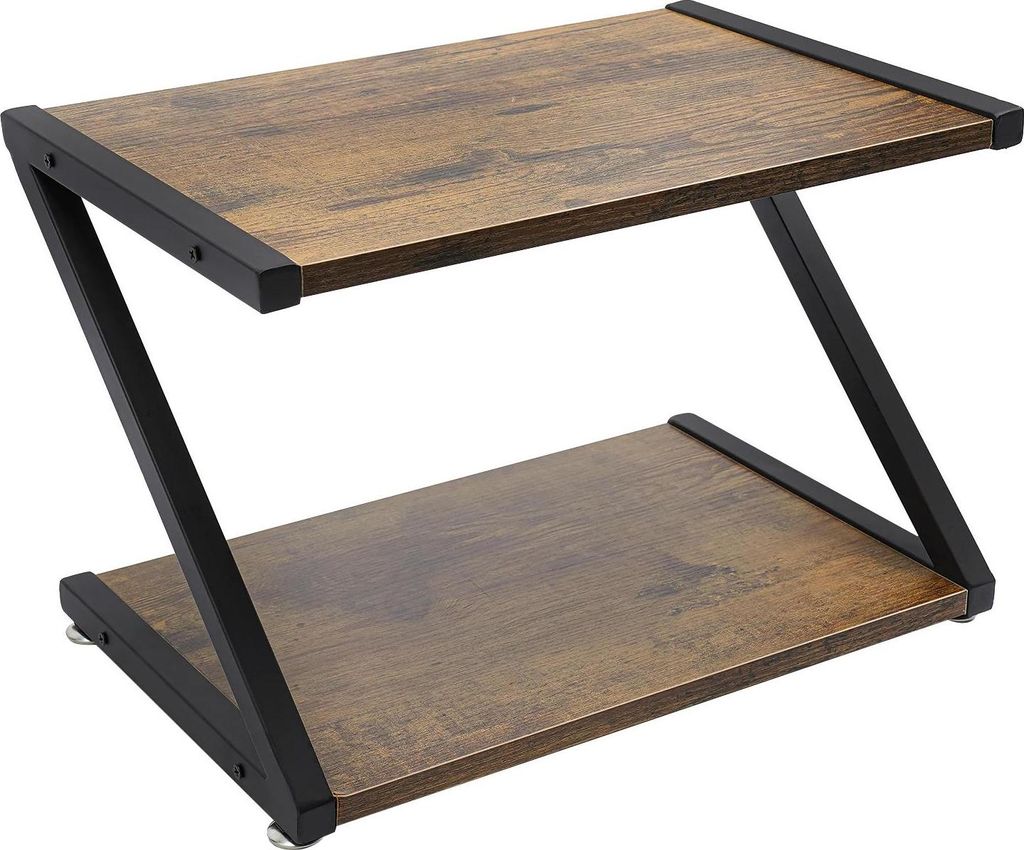 Druckerständer für den Schreibtisch - Schreibtisch-Organizer - 2 Ebenen, MDF-Ablagen, Stahlrahmen, 44,5×28×29 cm, Für Drucker/Scanner/Fax, Pla...