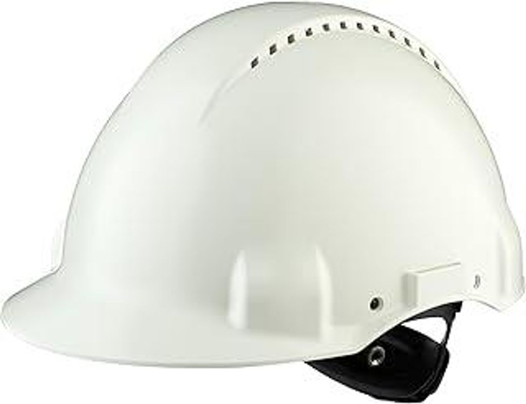 3M Peltor Schutzhelm G3000, G30NUW, mit 3M Uvicator Sensor, ABS, mit Schweißband und Ratschensystem, belüftet, weiß, 1 Packung