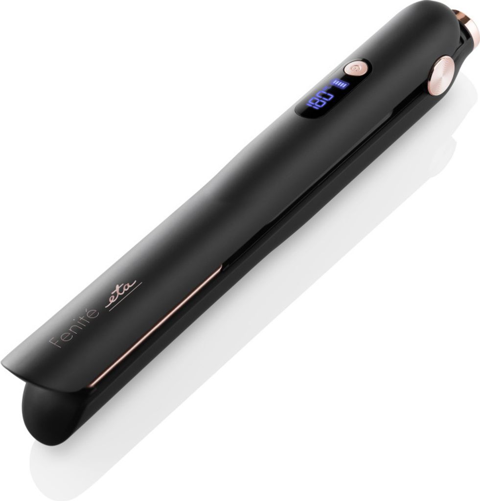 ETA Glätteisen Fenité Black I kabelloser Betrieb I 3 Temperaturstufen 150/165/180°C I Hochwertiger 3,7V Li-Ion Akku I Reiseetui I USB-Ladekabel