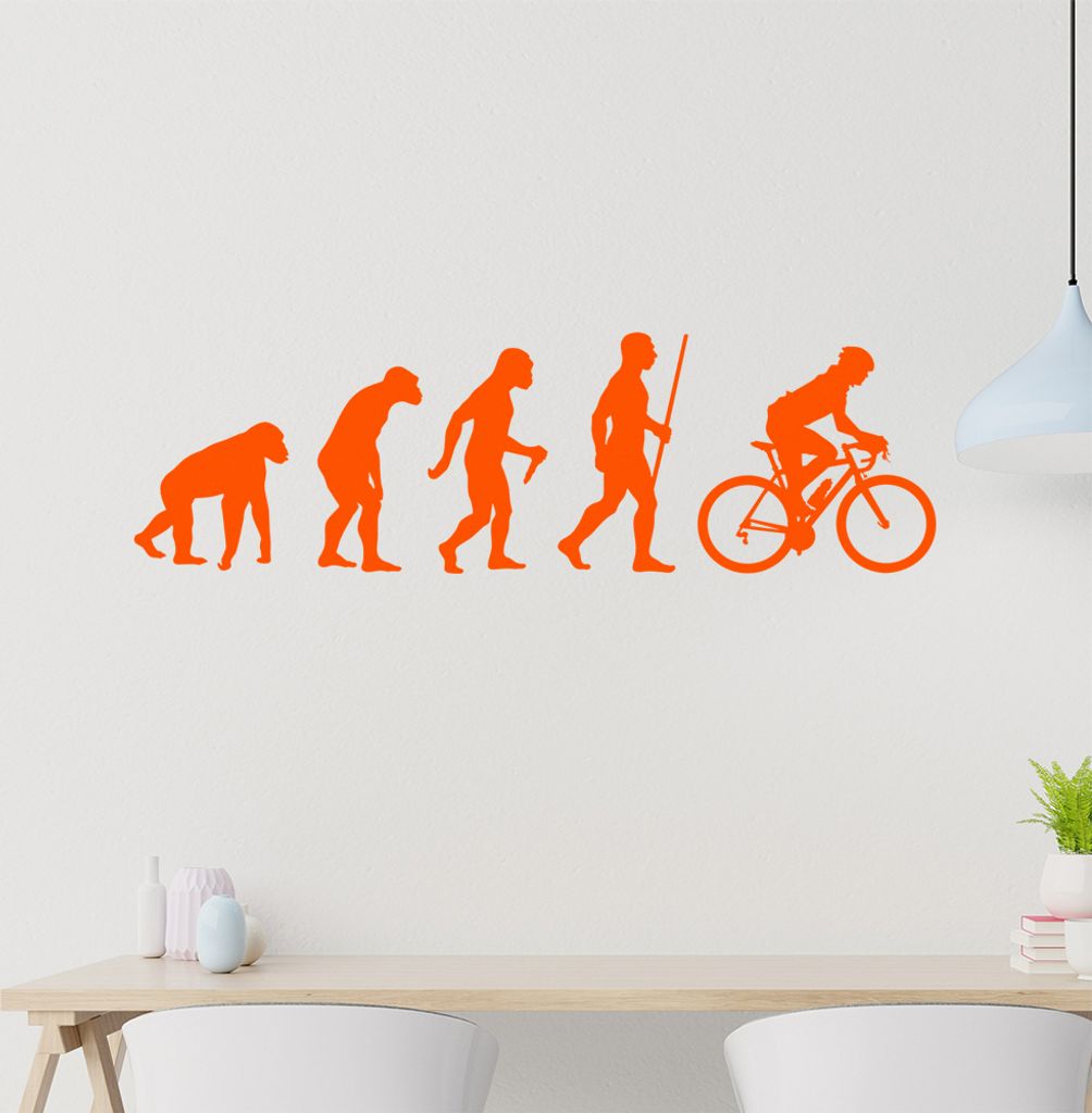 Rennrad Fahrrad Evolution Wandtattoo Wandaufkleber Wall Sticker - Dekoration, Küche, Wohnzimmer, Schlafzimmer, Badezimmer