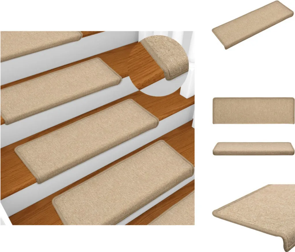 Tapis de marches d'escalier pour intérieur silencieux et isolant Taupe