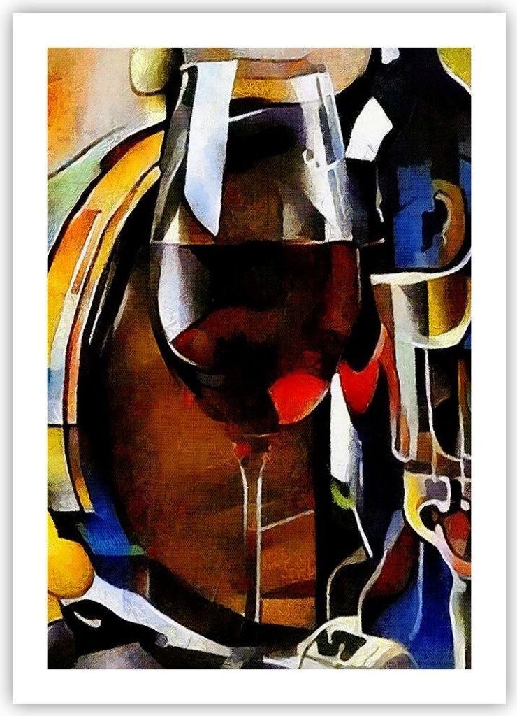 Poster - Poster ohne Rahmen - Wein Abstraktion - 50x70 cm - Wand Bild - Wanddeko - Wandbilder - Kunstposter - Wandposter - Bilder - Kunstdruck - Wa...
