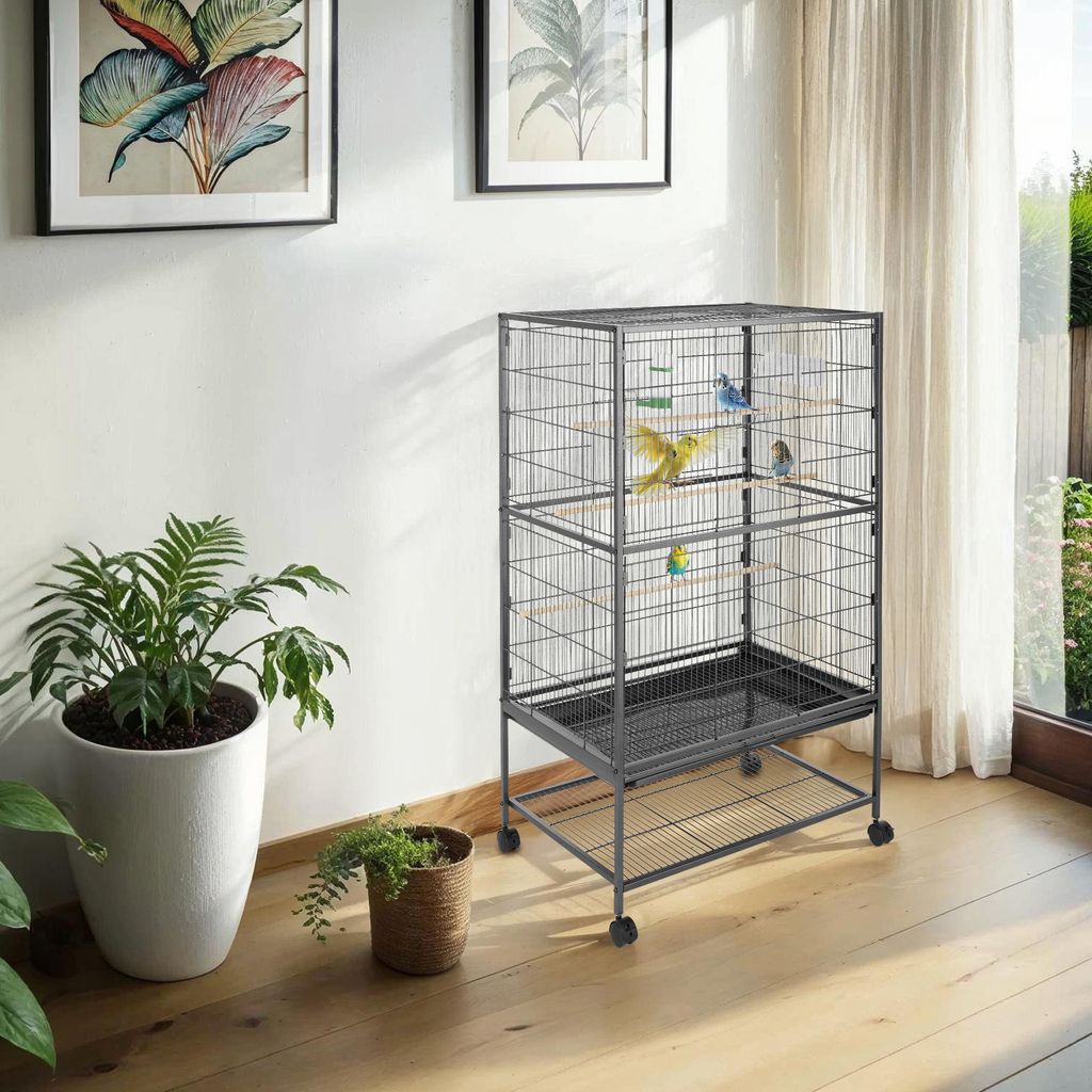 Klietka pre vtáky vysoká 131 cm - antracitová Obrázok produktu 11