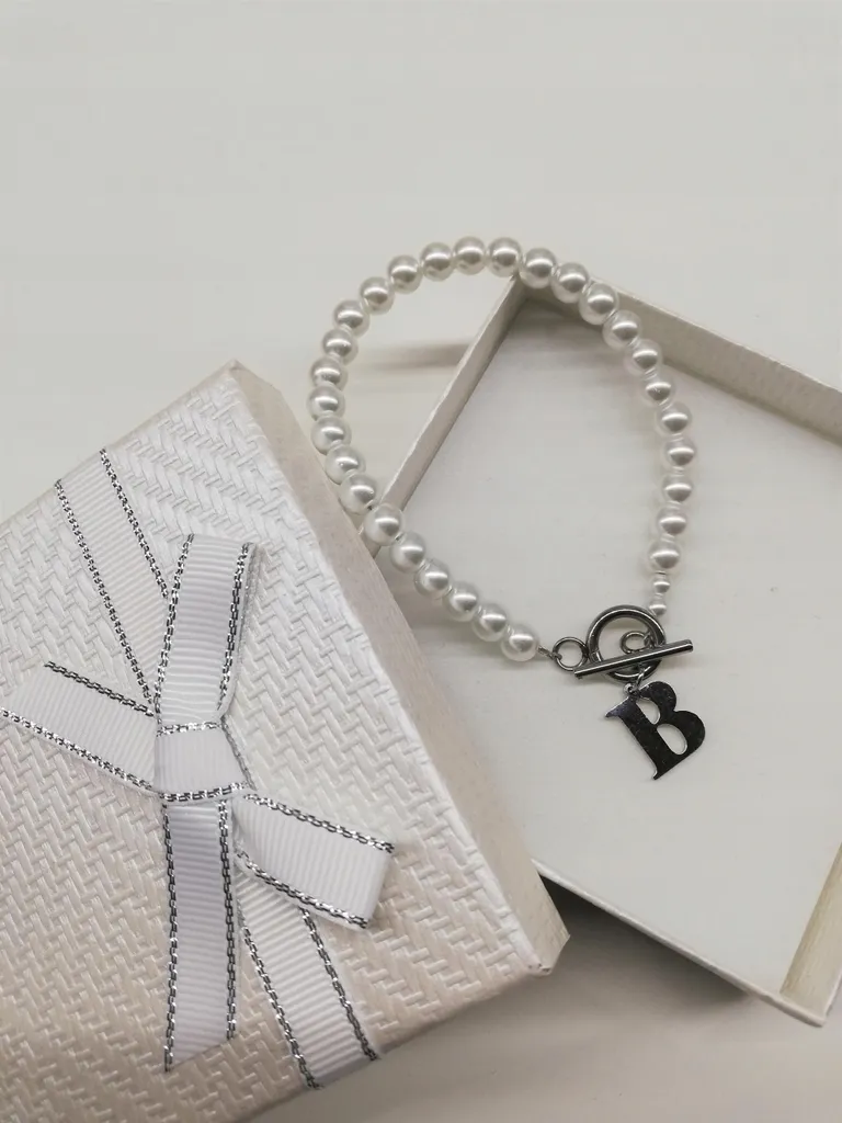 Cadeau Idéal : Set Collier et Bracelet Perles avec Initiale de Prénom - 2