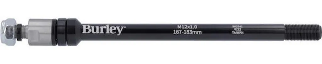 Burley Axe de Roue Noir 12 x 1.0 mm 167-183 mm pour Remorque Vélo