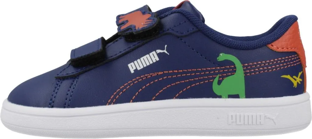 Puma Smash 3.0 Dino V Enfant : Basket à Scratch avec Semelle SoftFoam+ - 2