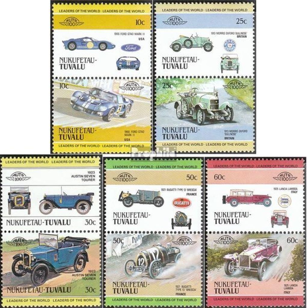 Briefmarken Tuvalu-Nukufetau 1984 Mi 1-10 Paare (kompl.Ausg.) postfrisch Autos