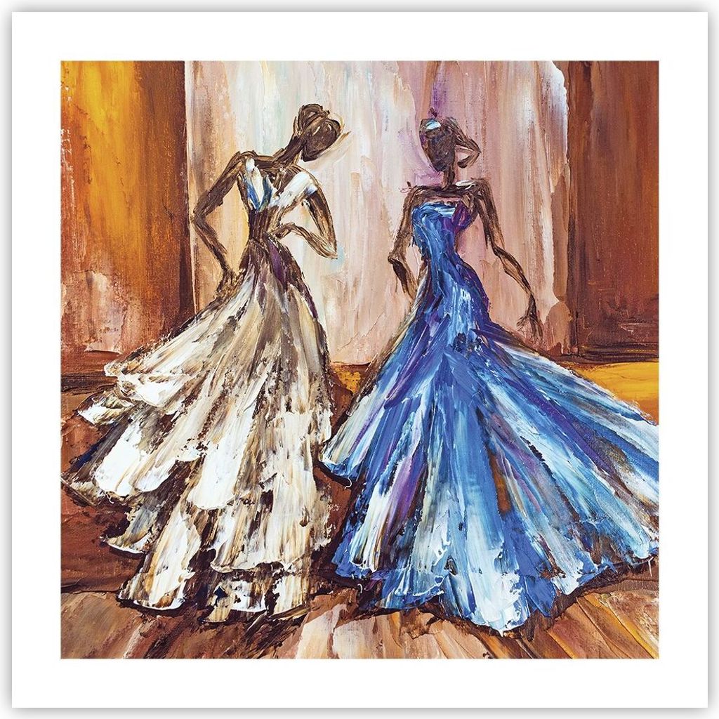Poster - Poster ohne Rahmen - Frauen Kleider Öl - 50x50 cm - Wand Bild - Wanddeko - Wandbilder - Kunstposter - Wandposter - Bilder - Kunstdruck - ...